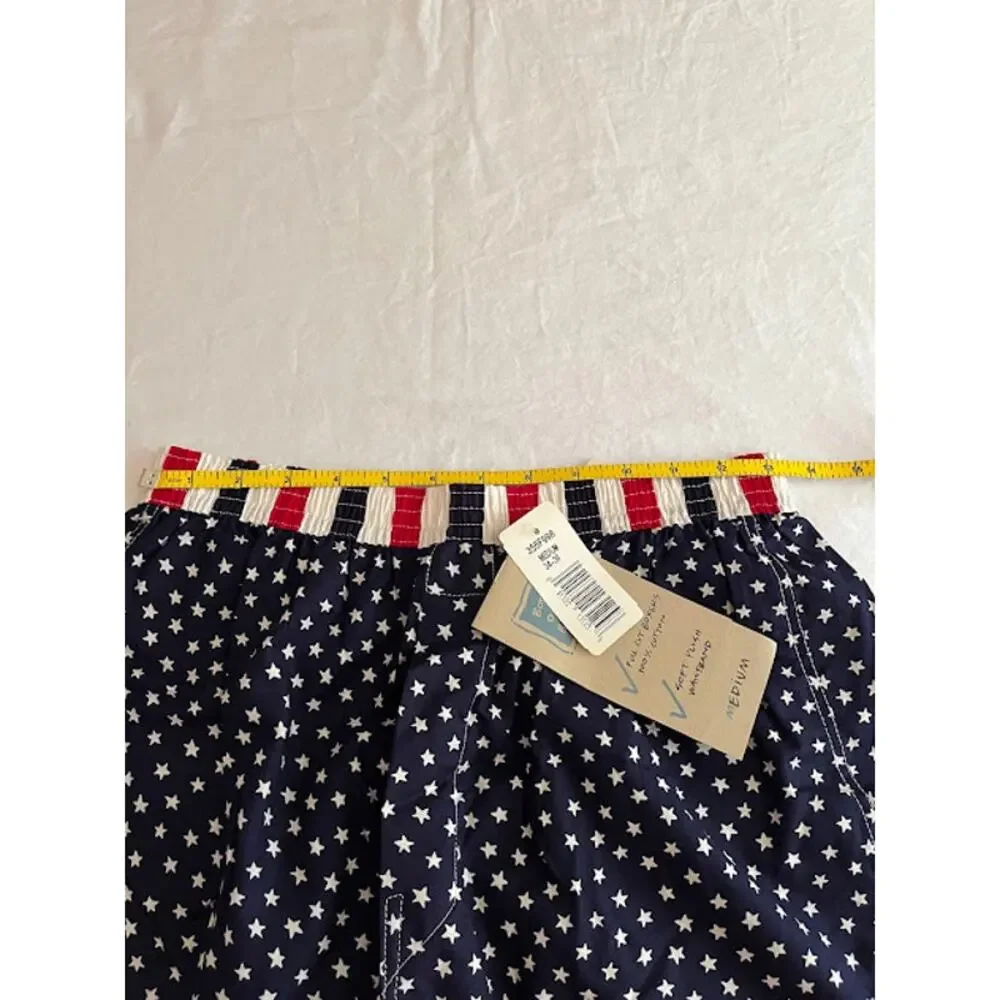 New Bottoms Out Boxers Size Medium 34-36 Red White Blue Stars